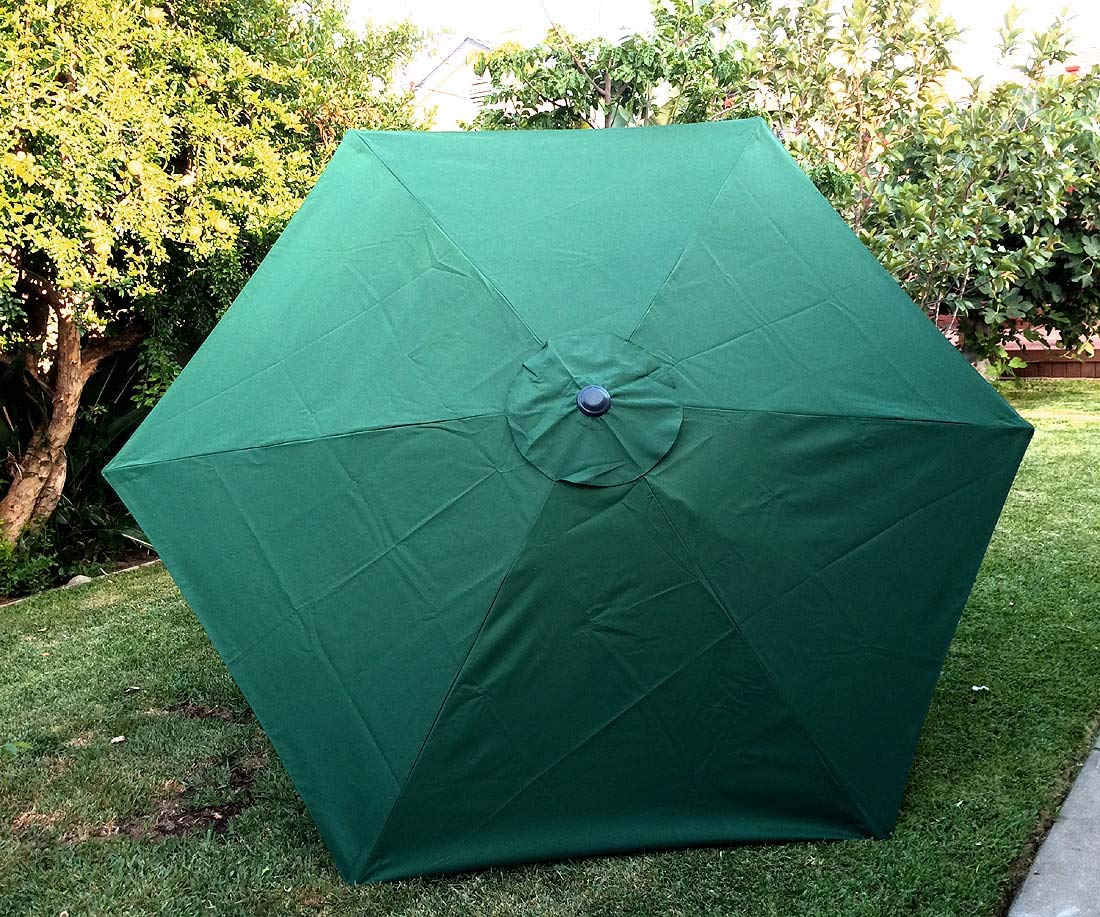 Bellrino Decor Replacement Strong & Thick Patio Umbrella Canopy Cover For 7.5 Ft 6 Ribs (Canopy Only) (Green-75)