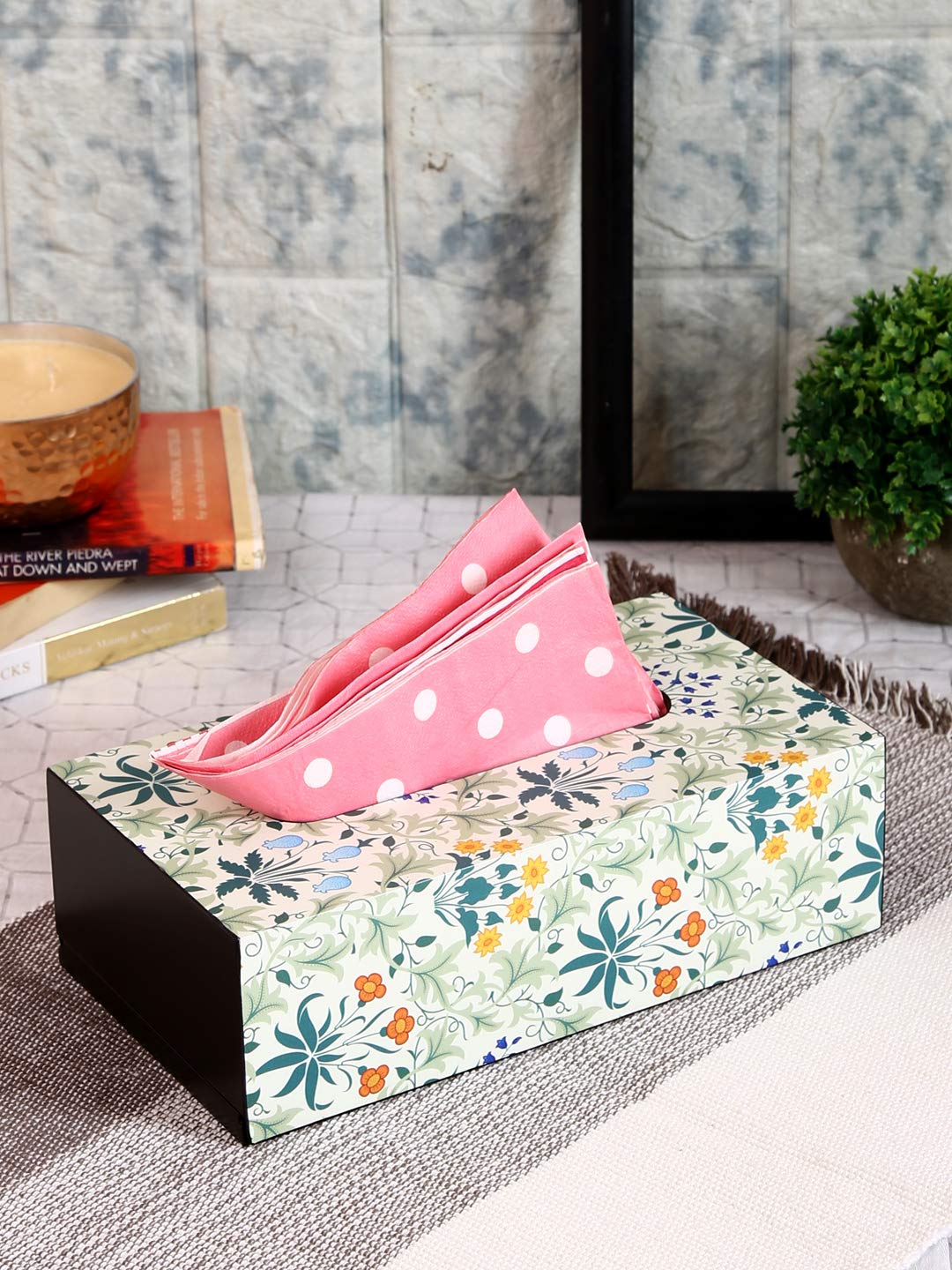 Reinvention Factory Tissue Box Holder For Home/Car/Kitchen/Bathroom Made Of Mdf Wood With Morris Design