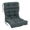 Blazing Needles 20 42-inch Twill Seat/Back Tufted Chair Cushion, 20 x 42, Steel Grey
