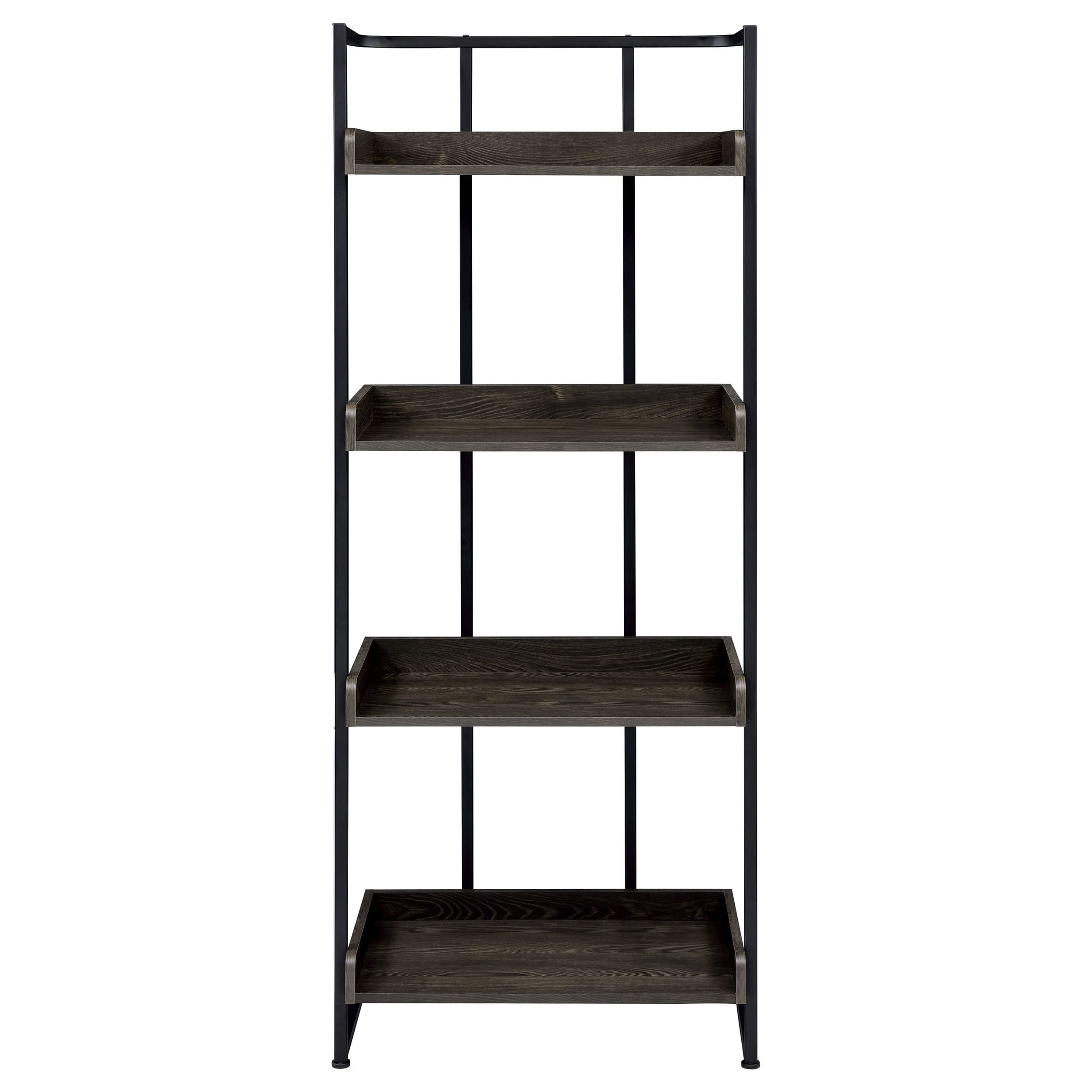 Coaster Home Furnishings Ember 4-Shelf Dark Oak and Sandy Black Bookcase, 26.25&quot;&quot; w x 14&quot;&quot; d x 67.5&quot;&quot; h (803412)