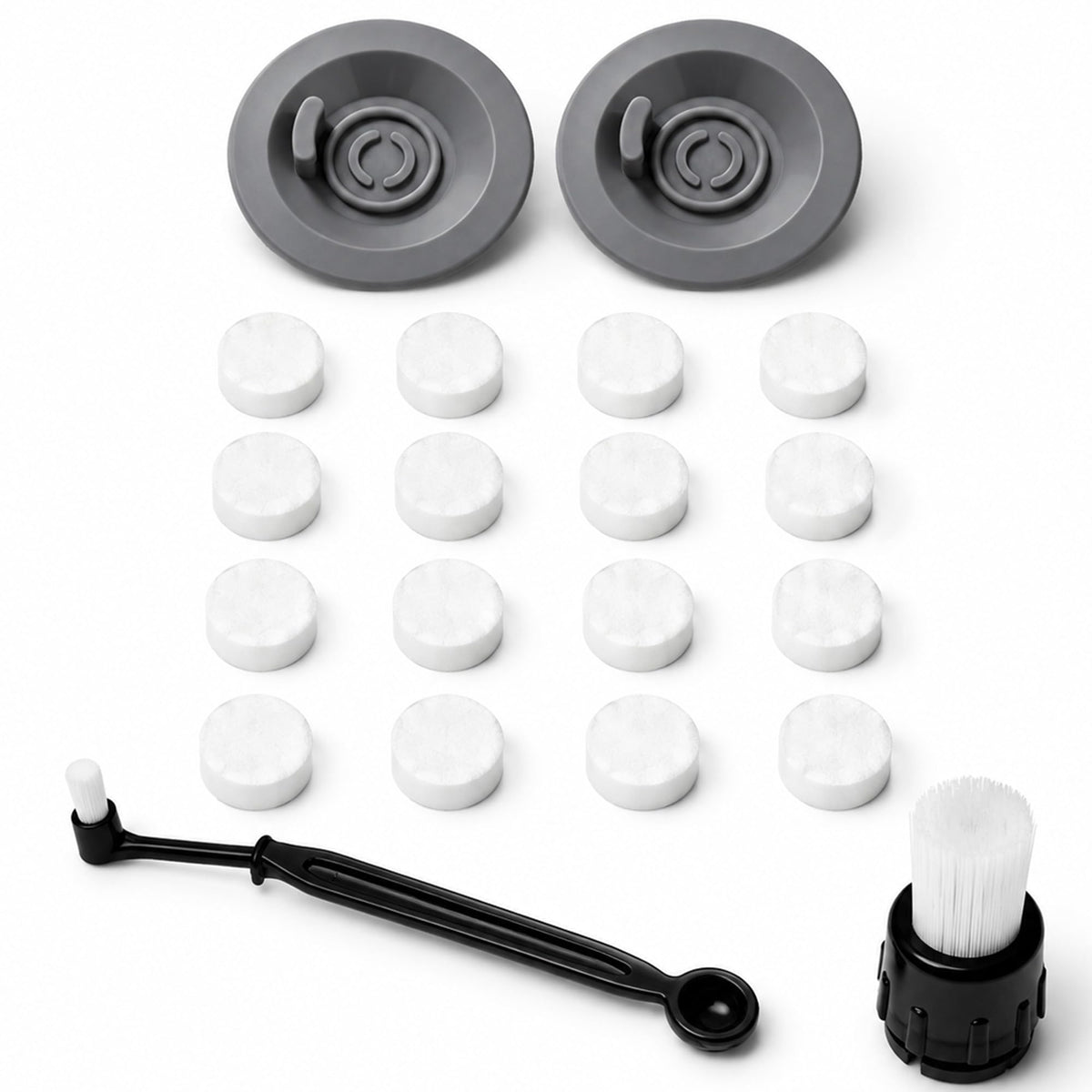2pcs Espresso Cleaning Discs with Brush, 16pcs Cleaning Tablets
