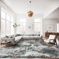RUUGME 9X12 Abstract Area Rug:Large Washable Living Room Rug Indoor Non Slip Low Pile Carpet for Bedroom Soft Foldable Stain Res