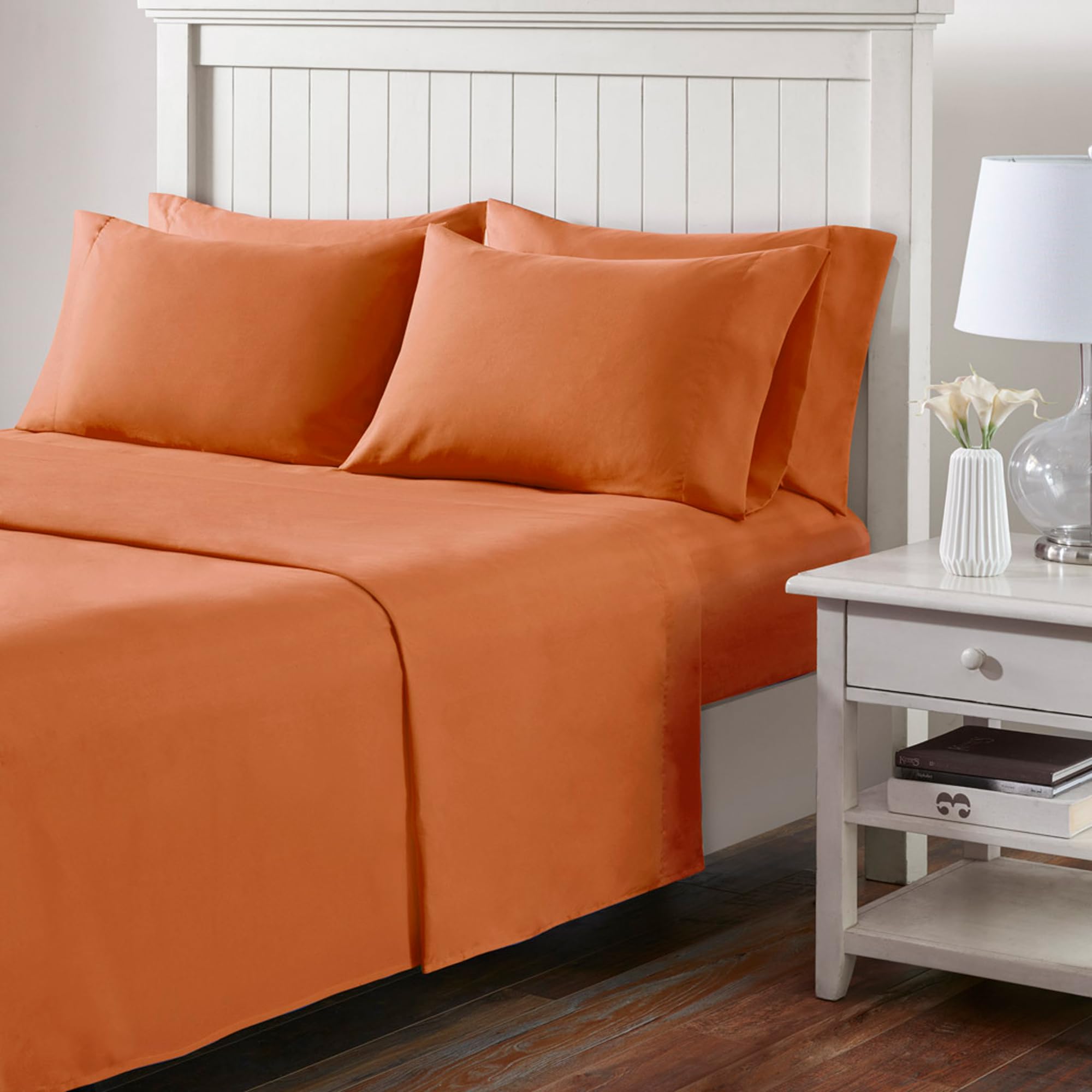 Comfort Spaces Microfiber Queen Sheet Set, Soft, Colorfast, Queen Bed Sheets & Pillowcases, Queen Sheets Set, Elastic Deep Pocke