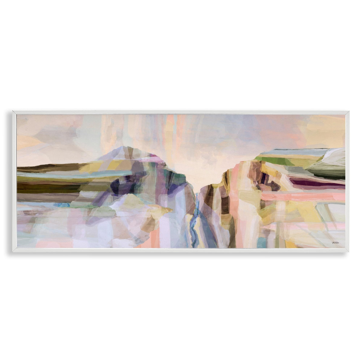 Stupell Industries Hilltop Abstraction Pastel Peaks Framed Giclee Art, Design by Michael Tienhaara