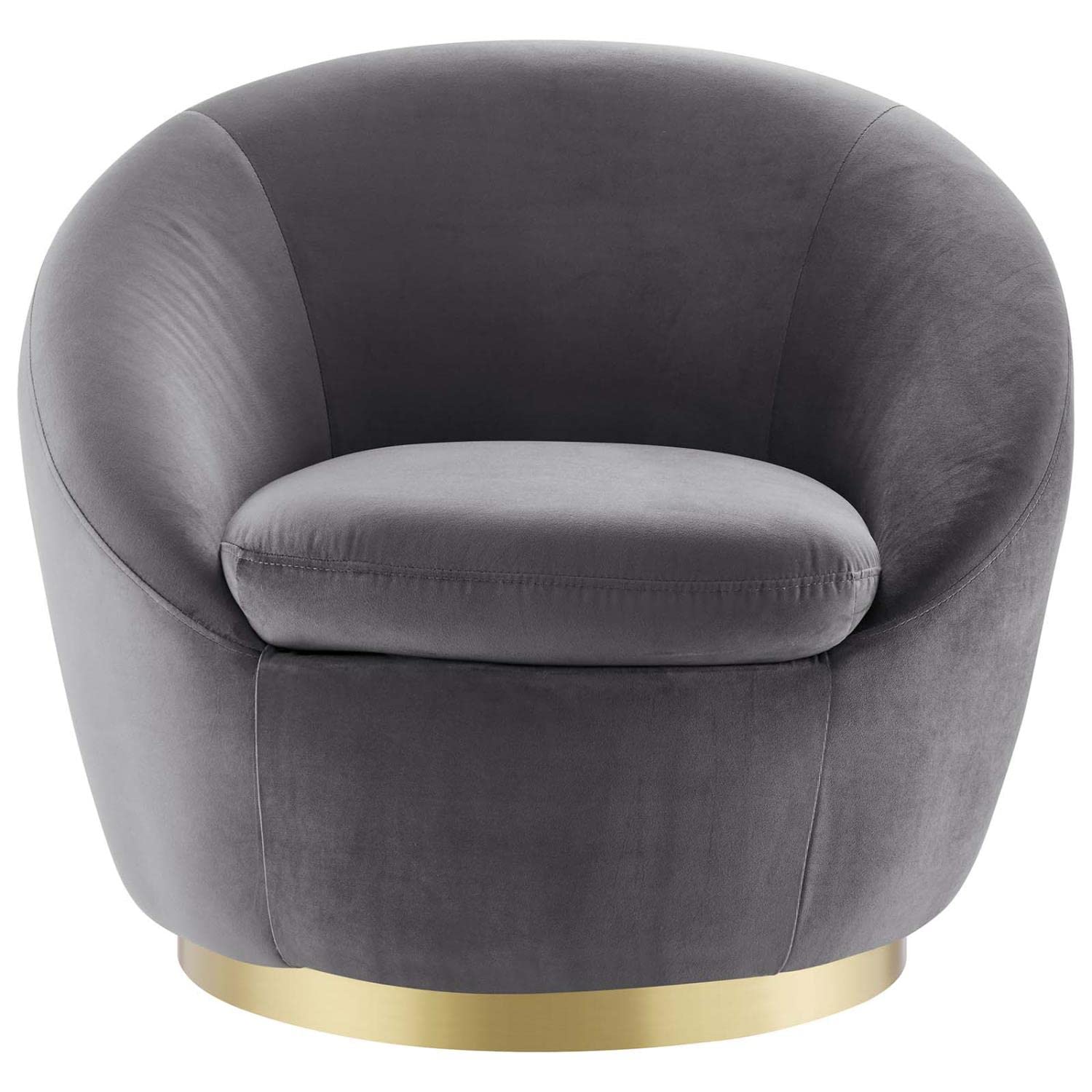 Modway Buttercup Velvet Swivel Chair With Gold Gray Finish Eei-5005-Gld-Gry