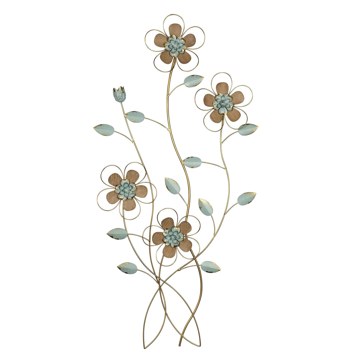 HomeRoots Multi 70% Metal30% Wood Floral Vines Modern Wall Décor