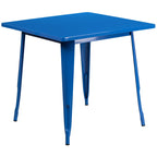 Flash Furniture Felix Commercial Grade 31.5" Square Orange Metal Indoor-Outdoor Table