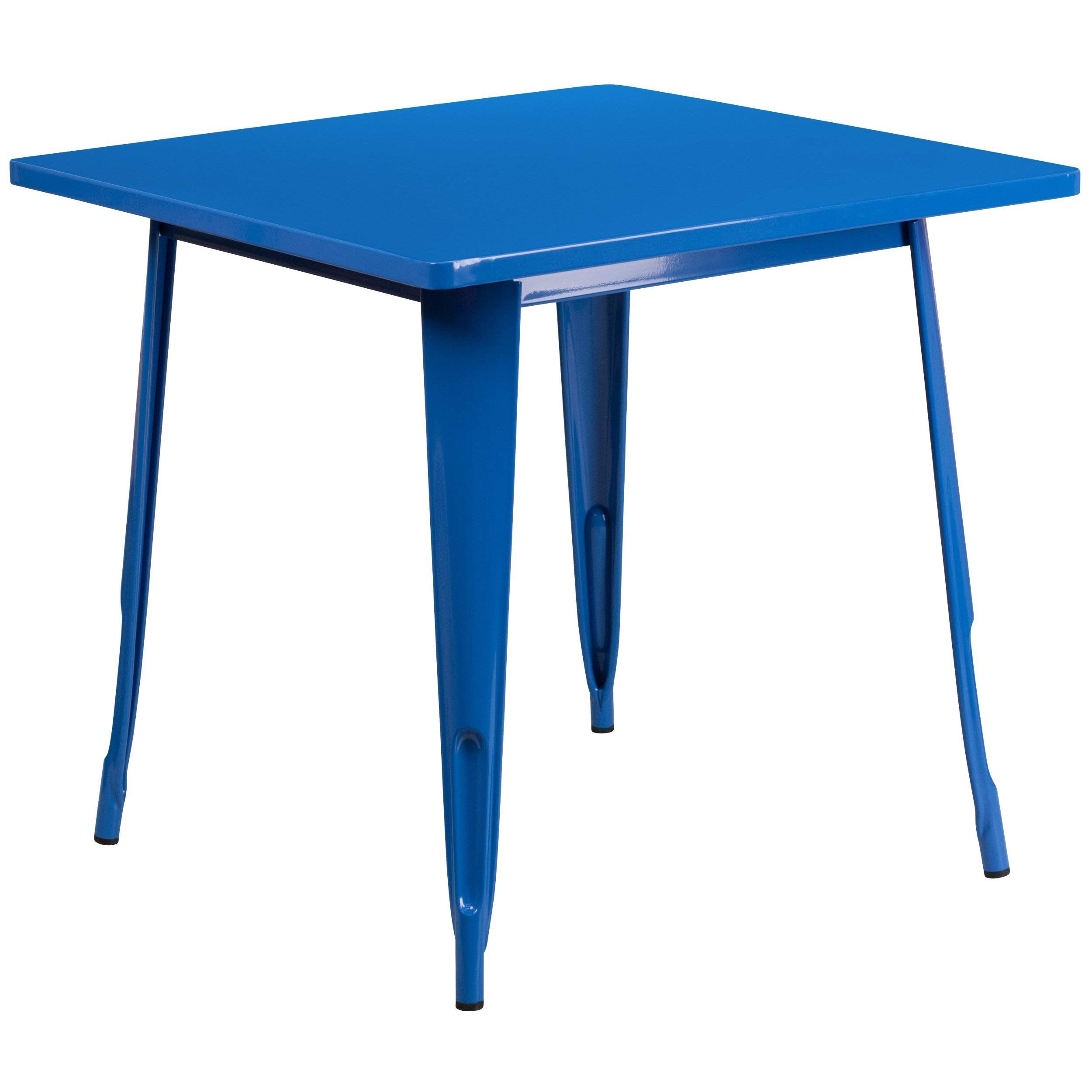 Flash Furniture Felix Commercial Grade 31.5" Square Orange Metal Indoor-Outdoor Table