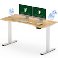 Flexispot En1 Bamboo Standing Desk 55 X 28 Inches Whole-Piece Curved Natural Bamboo Desktop Ergonomic Electric Sit Stand Up Desk Memory Controller(White Frame + 55' Bamboo Top, 2 Packages
