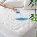 Grt Rayon Bamboo Waterproof Mattress Protector Cal King Size - 3D Air Fiber Cooling Mattress Cover Breathable Ultra Soft, Mattre