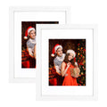 Golden State Art, Set of 2 White Photo Wood Frame 11x14 with Real Glass Mat for 8x10 Picture