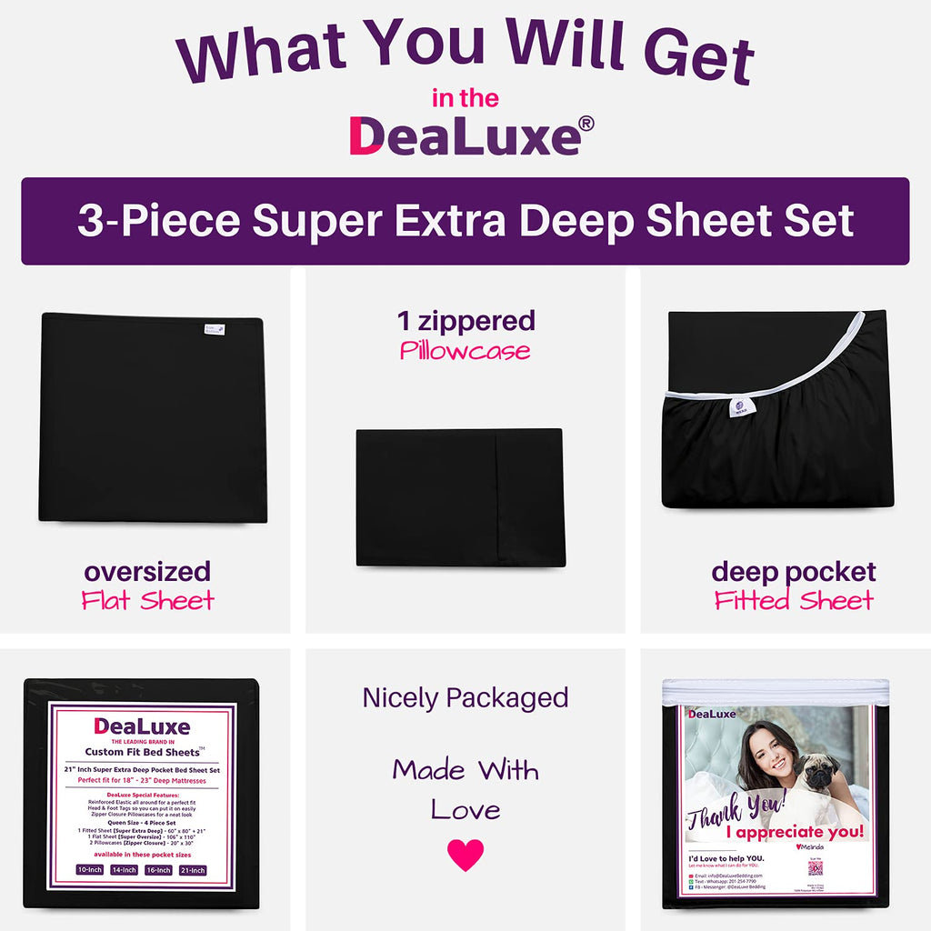Twin Xl Sheets Deep Pockets - 21    Twin Xl Deep Pocket Sheets - [3 Piece Set] Oversize Flat Sheet, Fitted Sheet And 1 Zipperede