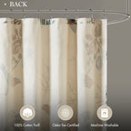 Madison Park Shower Curtain, Bird & Leaf Print, Farmhouse Shower Curtain For Bathroom, Modern Country Bathroom D  Cor, Machine W