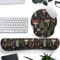 Plant Mushroom Mouse Pad Black Aesthetic Ergonomic Desk Pad Wrist Support Keyboard Wrist Rest Set, Mouse Pad With Non-Slip Pu Fo