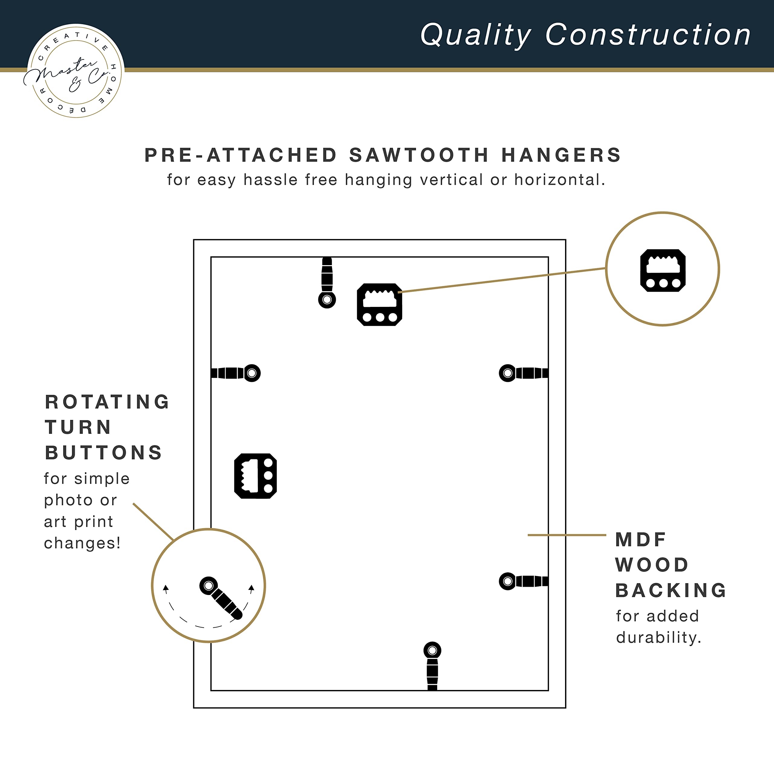 Mcs Master & Co. Foundry Metal Gallery Wall Frame, Black, 14 X 18 In Matted To 8 X 10 In