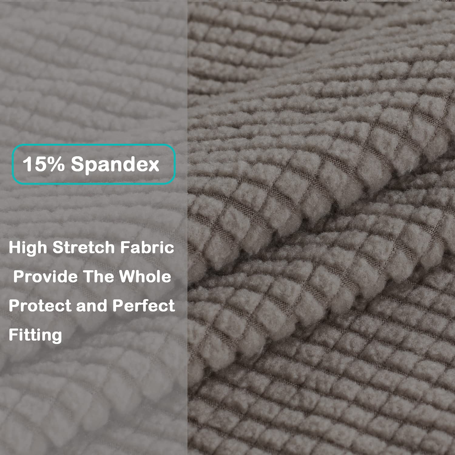 Turquoize Stretch Sofa Slipcover Chair Slipcover 1 Piece Chair Covers For Living Room Armchair Covers Slipcovers With Jacquard Fabric And Elastic Bottom Pet Furniture Protector (Armchair, Taupe)