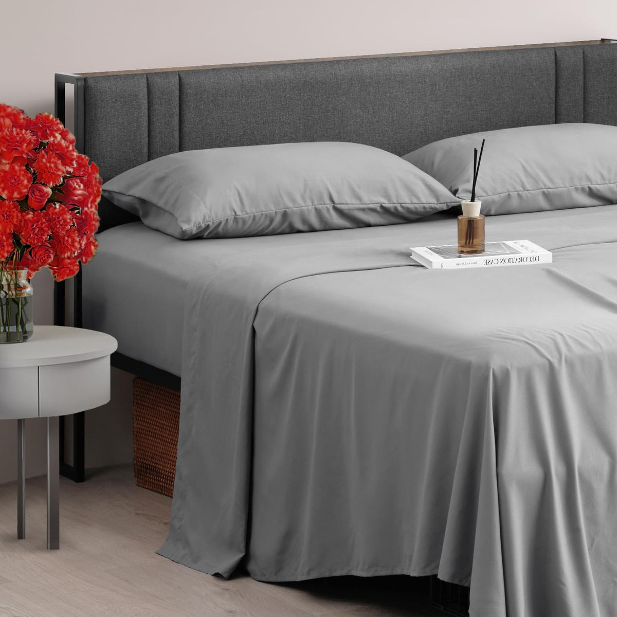 Z-Hom King Size Sheets Set Cooling Sheets, Upgraded Deep Pocket Comfy Breathable, Hotel Luxury Bedding Sheets & Pillowcases, Ext