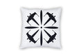 Star Wars White Throw Pillow | Black X-Wing Fighter Cluster Design | Water & Fade Resistant Fabric For Indoor & Outdoor Use | 18