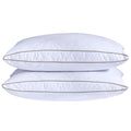 Puredown Natural Goose Down Feather Pillows For Sleeping Oval Gusseted Down Feather Pillow 100% Cotton Pillow Cover With Leaf Qu