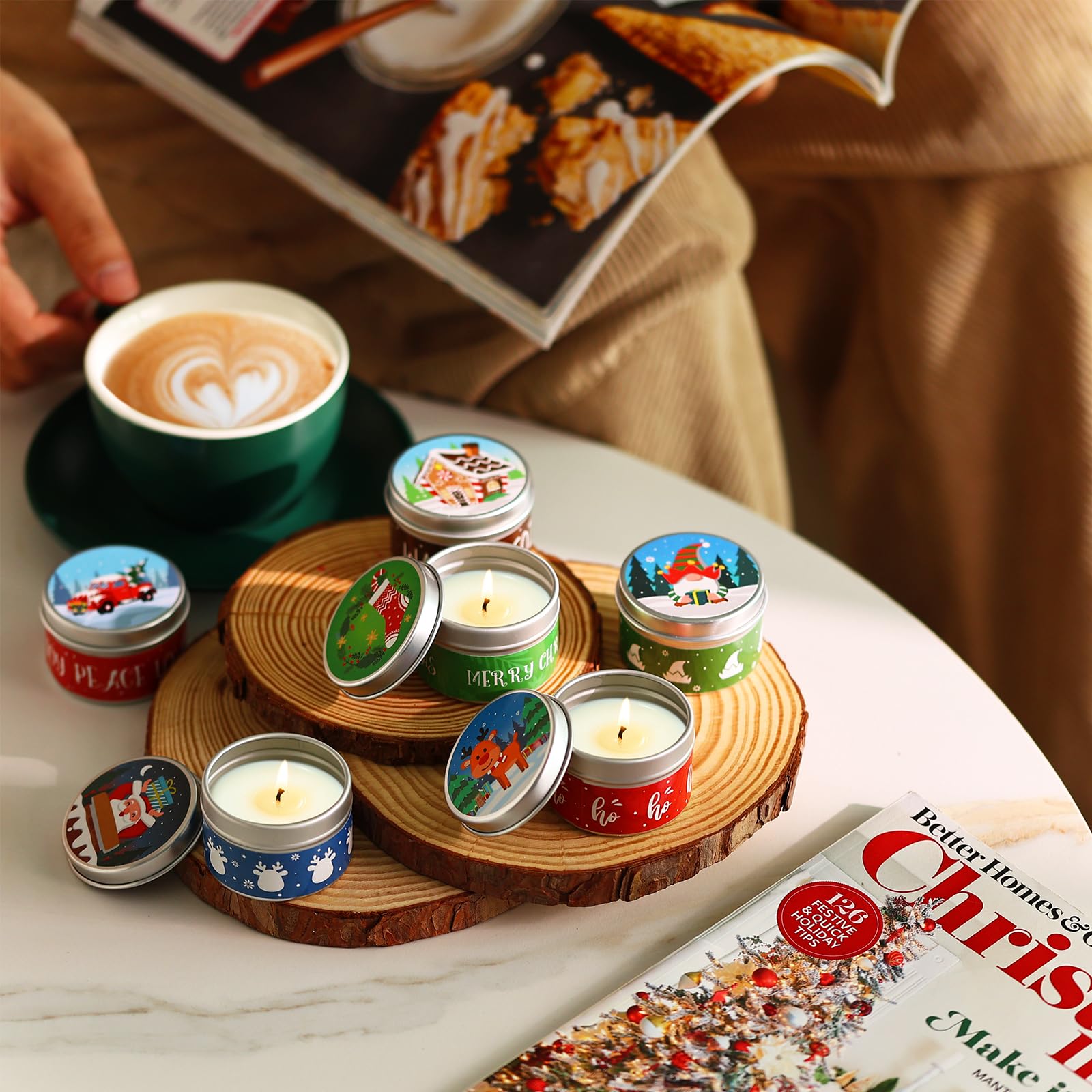 Tuitessine 12 Days Christmas Advent Calendar 2024 Scented Candles Gift 2024 For Women Adults Soy Wax Jar Candles Countdown Gifts