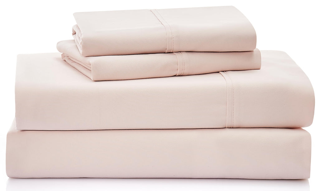 Ugg Hedi Queen Sheet Set 4-Piece Luxury Cooling Sheets Deep Pockets Premium Bedding With 2 Pillow Shams Hypoallergenic Machine Washable Soft Lightweight Bed Set For Bedroom, Queen, Shell Pink