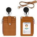 Woosifun Cute Id Badge Holder Retractable Lanyard Reel Clip With Heavy Duty Carabiner, 5 Card Slots In 2 Sided With Key Ring And
