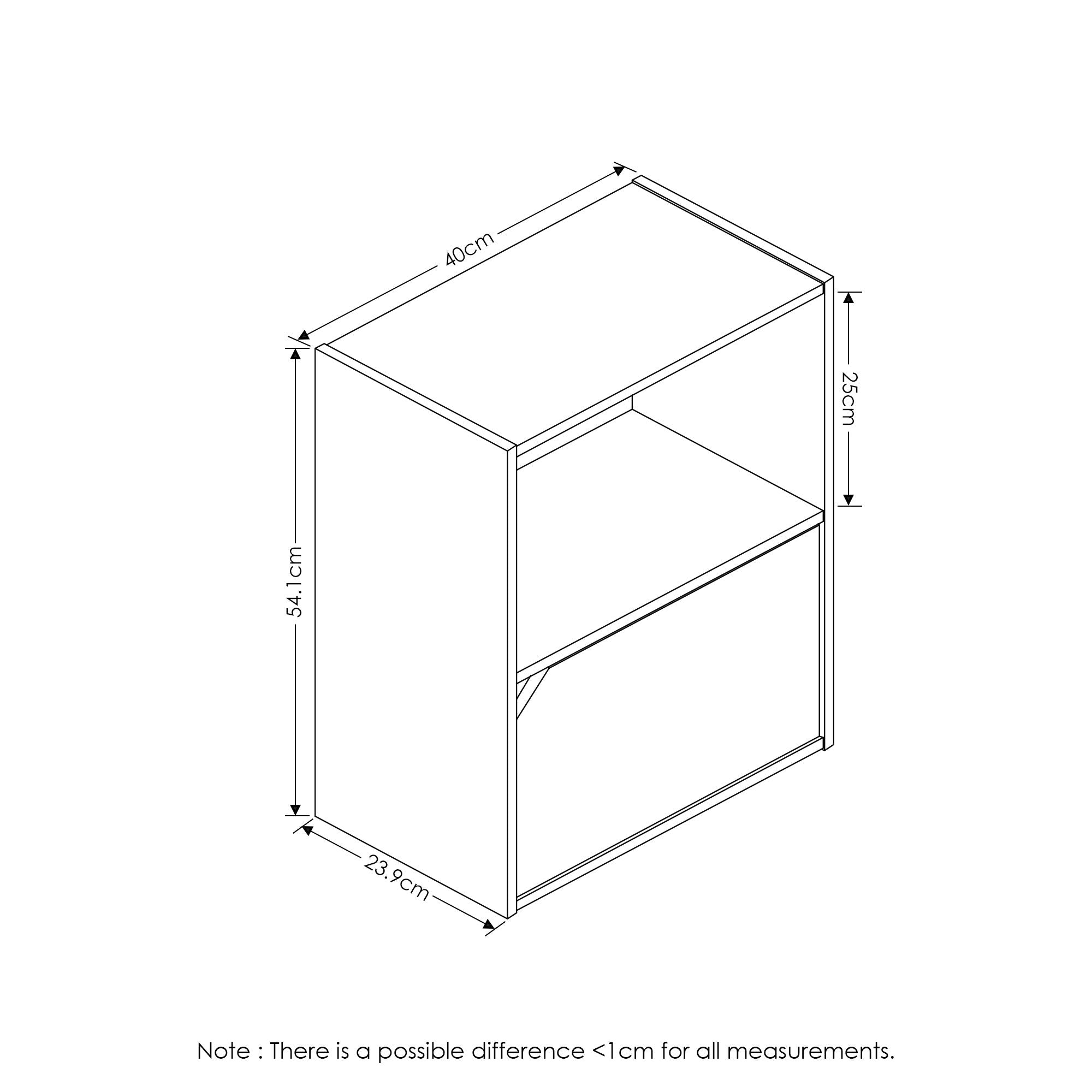 Furinno Pasir 2 Tier Bookcase with 1 Door with out Handle, Steam Beech
