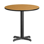 Flash Furniture Graniss 30'' Round Natural Laminate Table Top with 22'' x 22'' Table Height Base