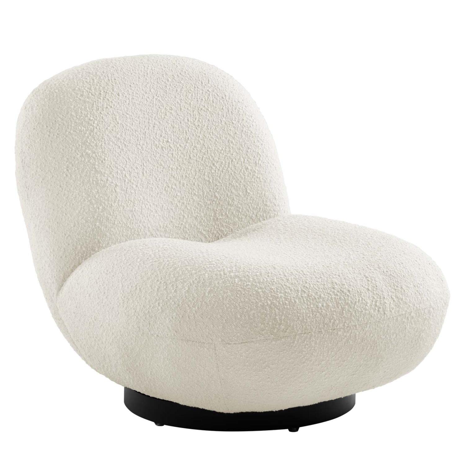 Modway Kindred Fabric Swivel Chair With Black Ivory Finish Eei-5486-Blk-Ivo