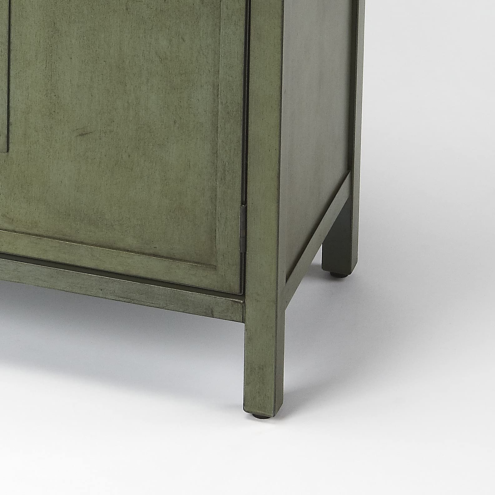 HomeRoots Bayur Wood Solids, MDF, Steel Imperial Green Console Cabinet