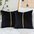 WACOMECO Velvet Throw Pillow Covers, Pack of 2 Soft Gold Decorative Cushion Covers for Couch Sofa Living Room Home Decoration, B