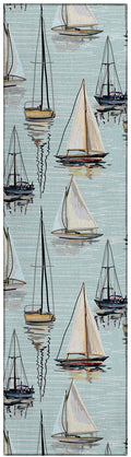 Dalyn Indoor Outdoor Harbor Ha8 Teal Washable 2'3" X 7'6" Runner Rug Ha8Te2X8