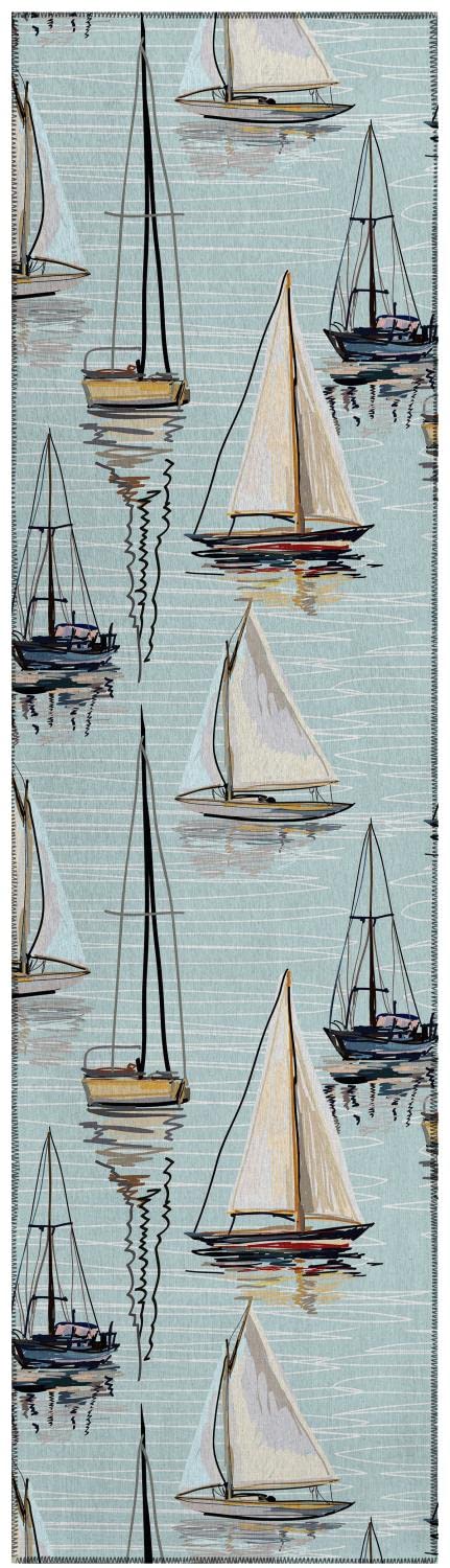 Dalyn Indoor Outdoor Harbor Ha8 Teal Washable 2'3" X 7'6" Runner Rug Ha8Te2X8