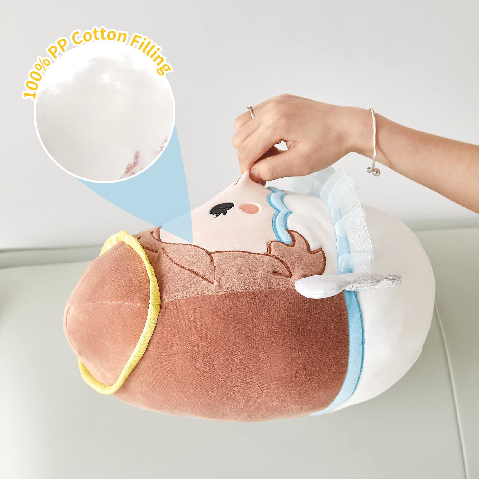 Bstaofy Cute Angel Soft Plush Pillow With Wings & Halo Collection Squishy Angel Stuffed Animal Valentines Cushion Christmas Holi