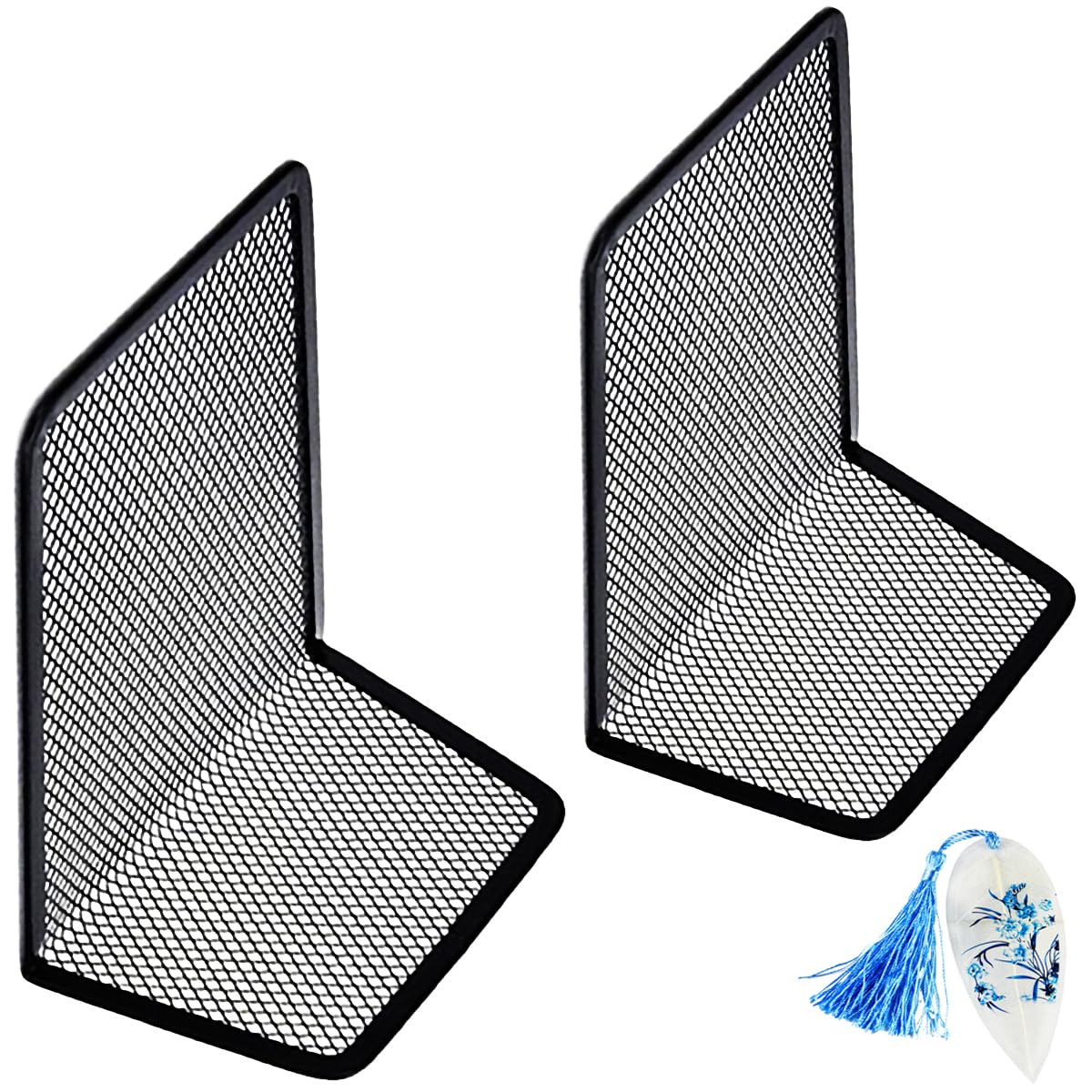 Lrzcgb Metal Mesh Bookends Desktop Stand Book Holder Bookshelf Decoration For Office Library School
