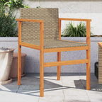 vidaXL – Patio Chairs/Outdoor Garden Furniture/2 Pcs Beige Poly Rattan/Solid Wood – Comfortable Seats with Supportive Backrest & Armrests for Deck/Patio – Durable & UV-Resistant
