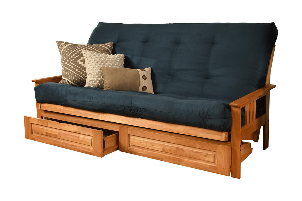 Kodiak Furniture Monterey Storage Frame With Fabric Mattress In Blue/Butternut