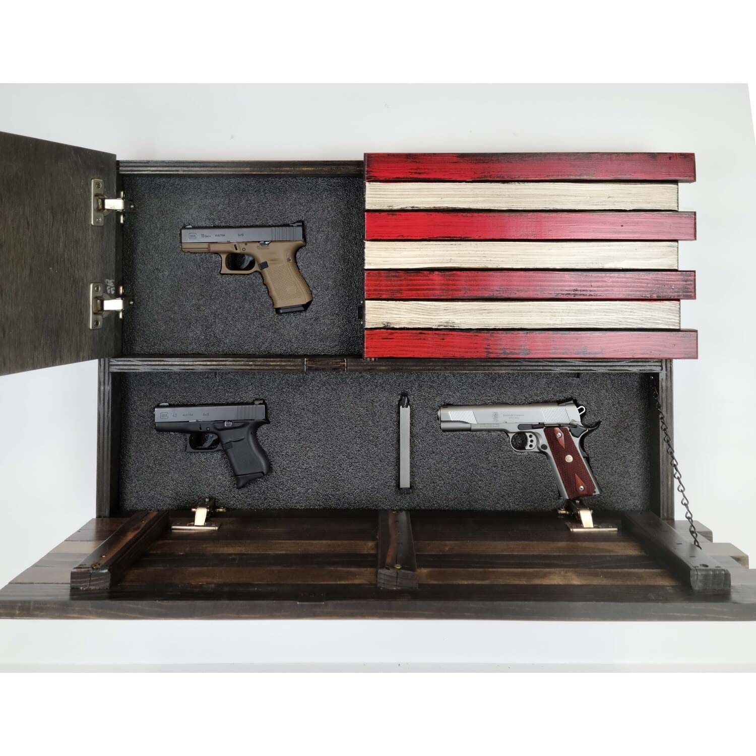 American Furniture Classics Small2Comp Small American Flag Wall Hanging Gun Concealment - Thumbnail 2
