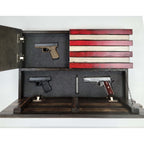 American Furniture Classics Model Small2Comp Small American Flag Wall Hanging Gun Concealment With Two Secret Compartments