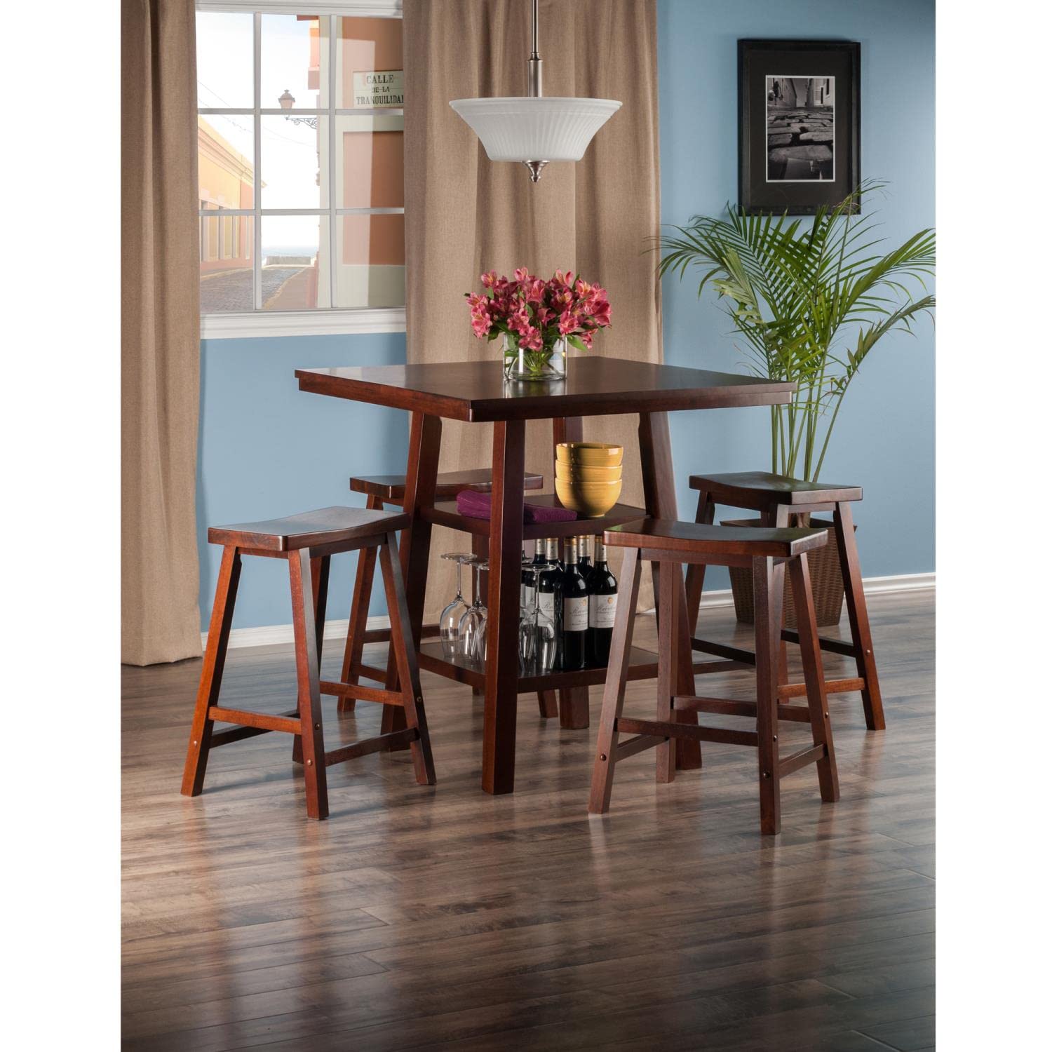 Winsome Orlando Dining, Saddle Seat, Walnut