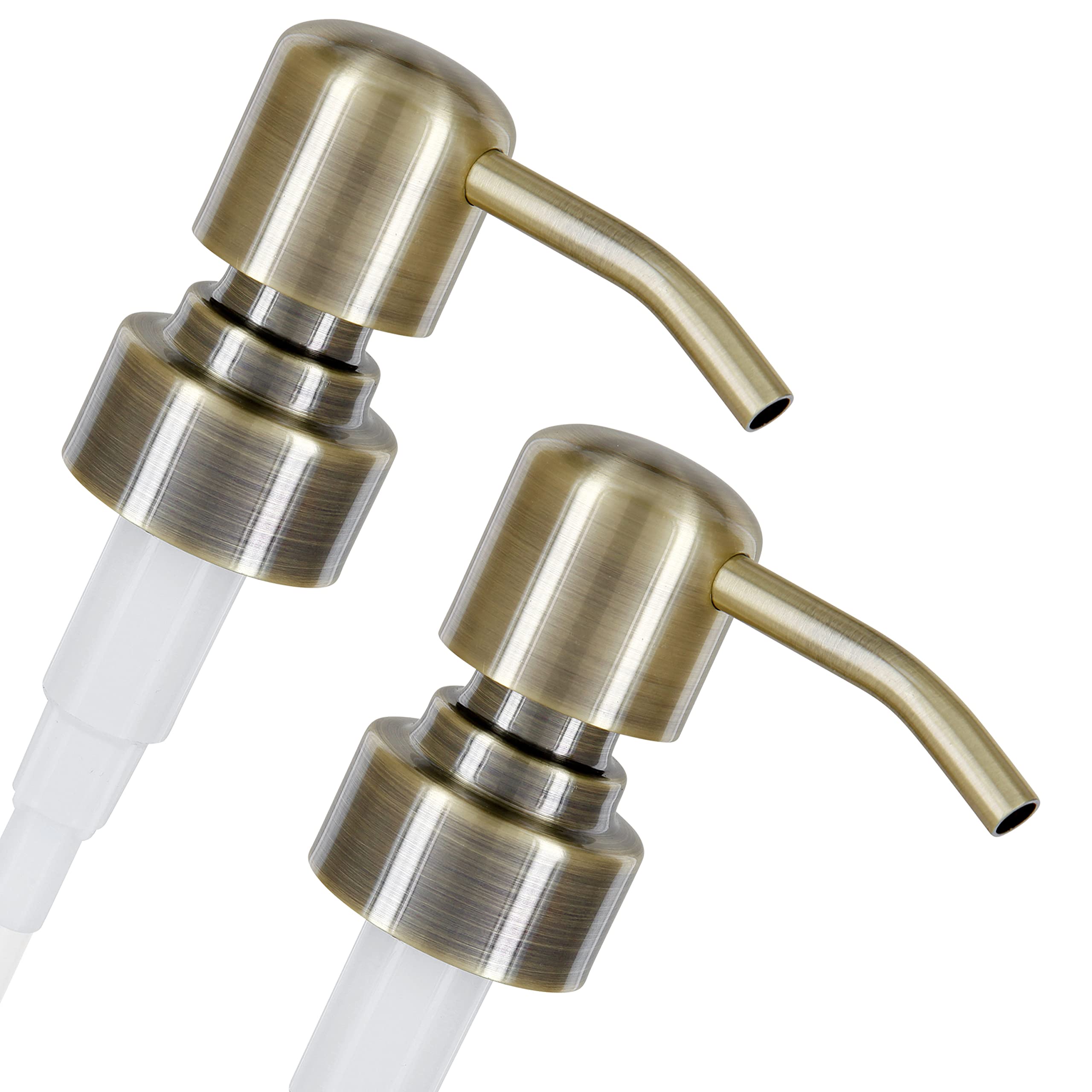 ALTGLAS Twin Pack - 2X Stainless Steel Soap Pump 'Zagreb' as Replacement for Liquid Hand Soap Dispensers (Vintage Brass) - Fits 