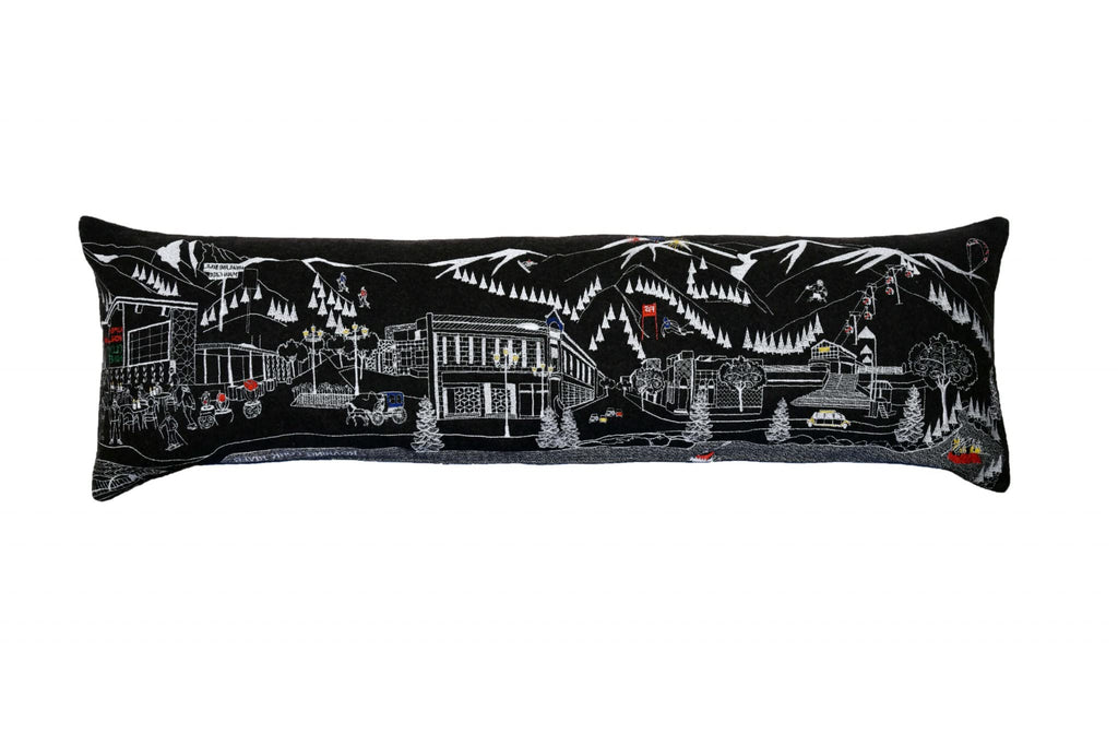 HomeRoots Grey 45' Black Aspen Nighttime Skyline Lumbar Decorative Pillow