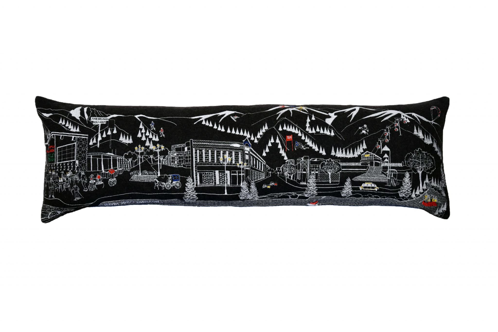 HomeRoots Grey 45' Black Aspen Nighttime Skyline Lumbar Decorative Pillow