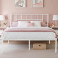 VECELO Queen Metal Platform Bed Frame with Headboard, Heavy Duty Steel Slat Support, Under Bed Storage,No Box Spring Needed, Eas
