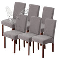 Genina Waterproof Dining Room Chair Covers Stretch Parsons Chair Slipcovers For Dining Room Kitchen Chair Protector Cover, Removable, Washable (6, Pattern1-Light Gray)