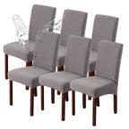 Genina Waterproof Dining Room Chair Covers Stretch Parsons Chair Slipcovers For Dining Room Kitchen Chair Protector Cover, Removable, Washable (6, Pattern1-Light Gray)