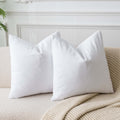 Juspurbet White Decorative Velvet Throw Pillow Covers 20X20 Inches Set Of 2,Luxury Solid Soft Pillow Covers For Sofa Couch Bed