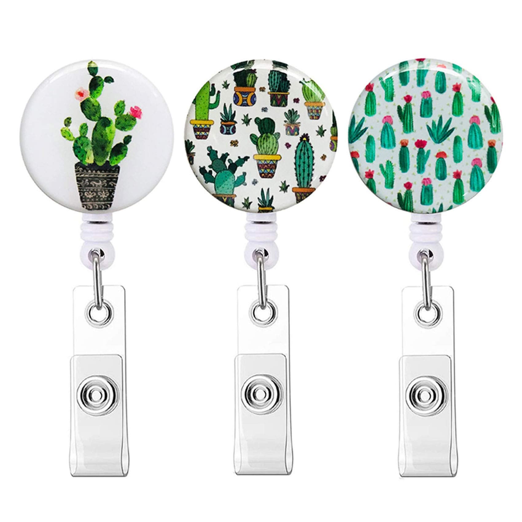 Retractable Badge Holder, Nursing Badge Reel With Alligator Clip,Cute Badge Clip On Id Card Holders (Marble Purple 3Pack)