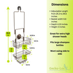Gecko-Loc EXT Hanging Shower Organizer Bronze Stainless Steel