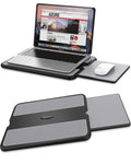 Abovetek Portable Laptop Lap Desk W/ Retractable Left/Right Mouse Pad Tray, Non-Slip Heat Shield Tablet Notebook Computer Stand
